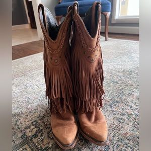 Liberty Black Vegas Fringe Cowboy Boots Brown Western Rodeo Yellowstone Womens